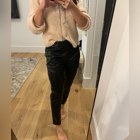 We The Free- Faux Leather Straight Leg Pants, black - Picture 4 of 6